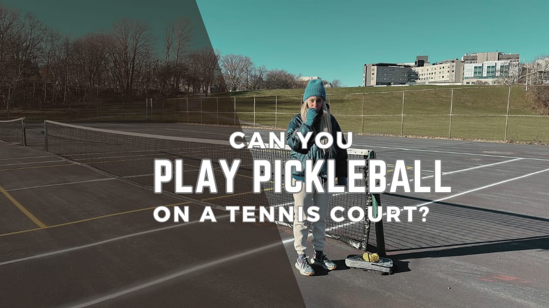 Pickleball Bits tester Mariia finding out can pickleball be played on a tennis court.