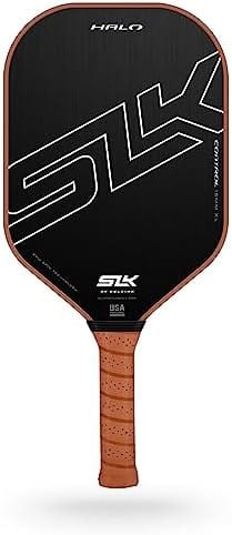 Black Selkirk SLK Halo Control XL Pickleball Paddle with a SLK Faux Leather Grip