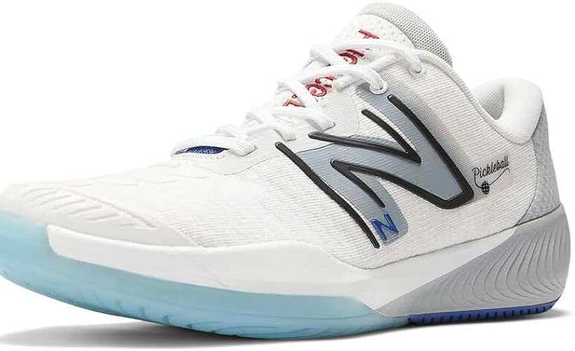 White, grey and blue New Balance FuelCell 996V5 Pickleball Shoes for men