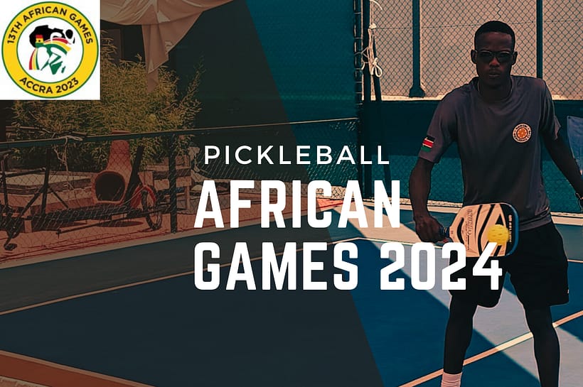 Pickleball Africa Games: Brian Omwando Kenya pickleball hitting a backhand volley.