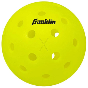 Yellow Franklin X-40 pickleball on a white background.