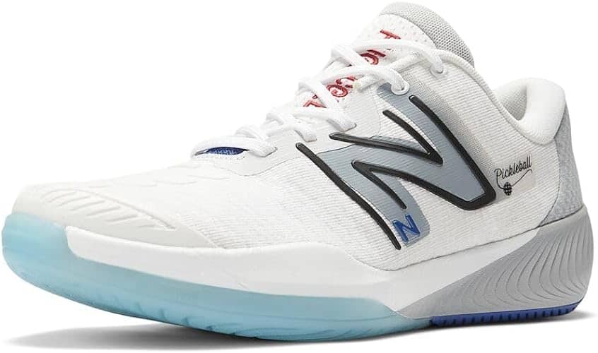 White, grey and blue New Balance FuelCell 996V5 Pickleball Shoes for men