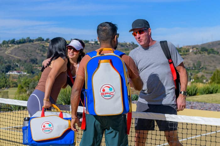 4 Pickleball players with their Epic Pickleball Bag after a match